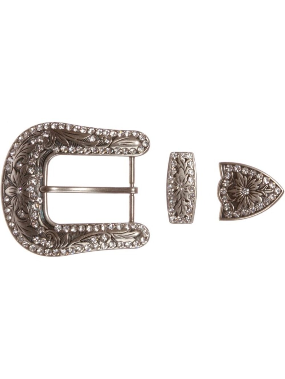 Rhinestone Western Belt Buckle Set for Leather Craft & Replacement - 1.5